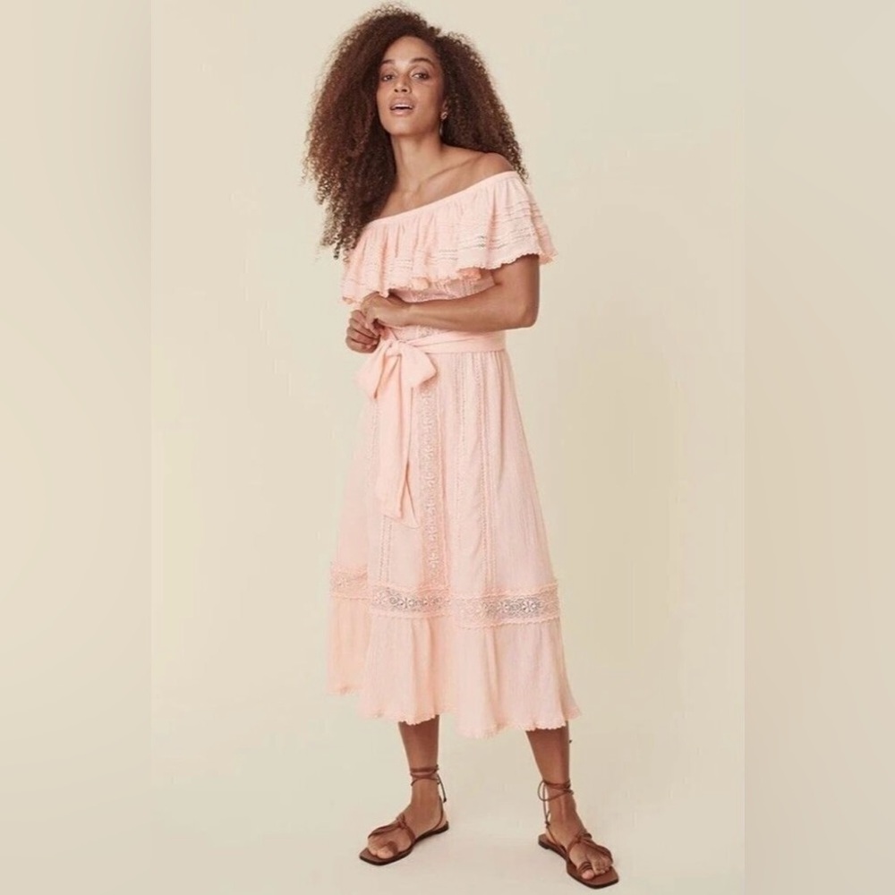 Spell Cassie Lace Gown Maxi Dress off the shoulder